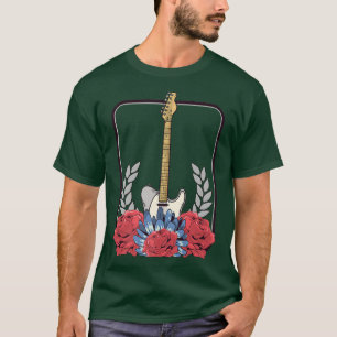 T-shirt Guitare électrique Rose Guitariste Vêtements Musiq