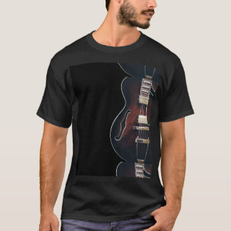 T-shirt Guitare Électrique Sur Fond Noir