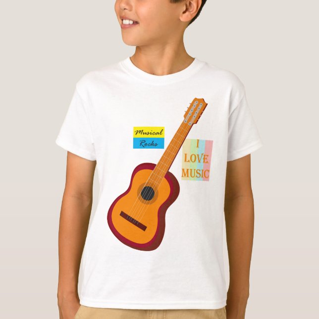 T-shirt Guitare Enfants. T-shirt musical (Devant)