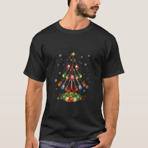 T-shirt Guitare feux de Noël Pyjamas Amateurs de guitare