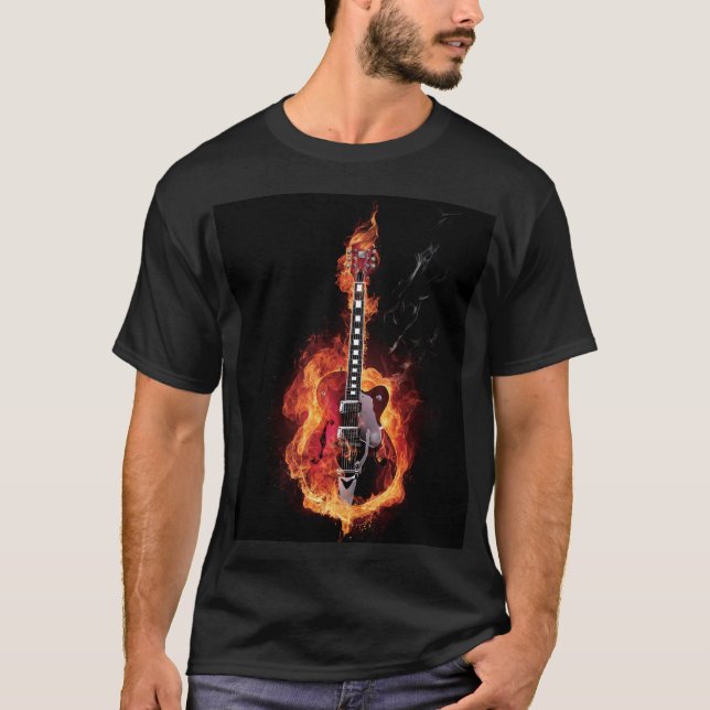 T-shirt Guitare flamboyante (Devant)