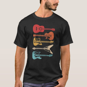 T-shirt Guitare Guitare Style Rétro Pour Guitariste