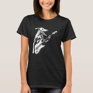 T-shirt Guitare guitariste chien - Greyhound Papa Maman