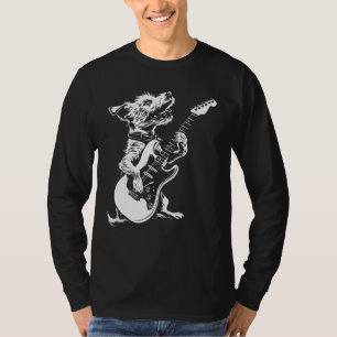 T-shirt Guitare guitariste chien - Jack Russell Papa Maman