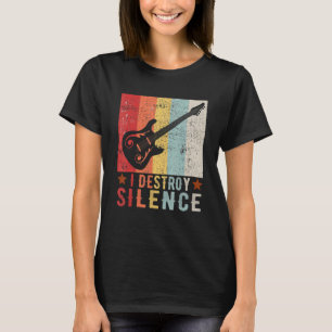 T-shirt Guitare Instrument I Détruis Silence blanc 1