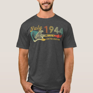 T-shirt Guitare Lover 78 ans Cadeaux Juillet 1944 Limited