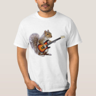 T-shirt Guitare Lover   Écureuil Jouant de la guitare
