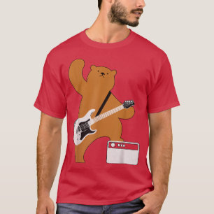 T-shirt Guitare Lover Ours Jouer Basse Guitare Guitare M
