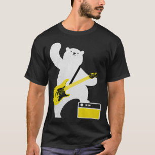 T-shirt Guitare Lover Ours Jouer Basse Guitare Guitare M