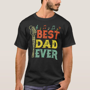 T-shirt Guitare Meilleur Papa Jamais Accord Guitare Fête d