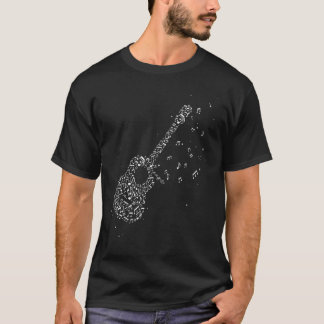 T-shirt Guitare Men Notes musicales Musicien guitariste Mu