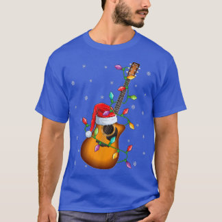 T-shirt Guitare Musique Lover Xmas Lumières Père Noël Guit