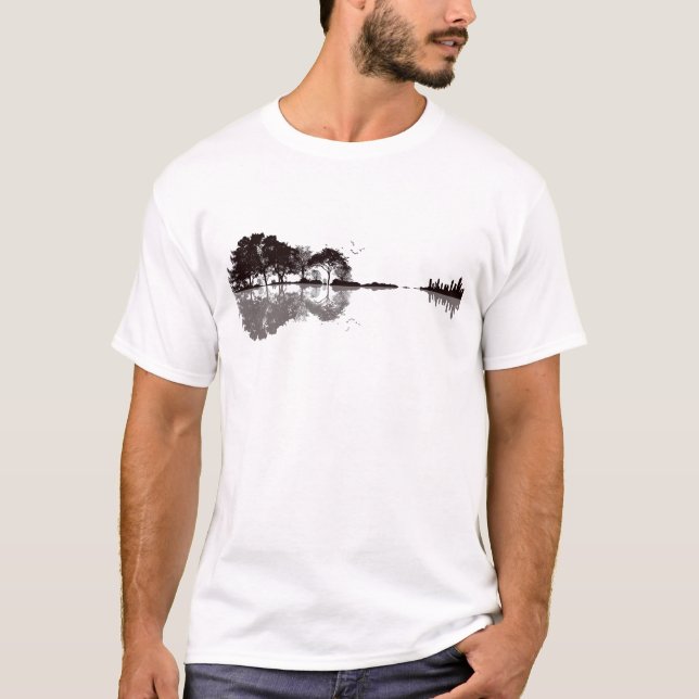 T-shirt Guitare nature oiseaux (Devant)