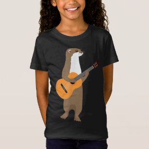 T-Shirt Guitare Otter Animal Kids Guitariste Art Out