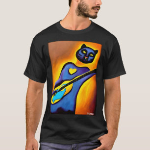 T-shirt Guitare panthère animal sauvage musicien félin pré