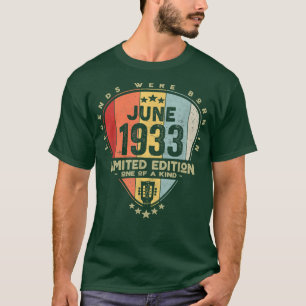 T-shirt Guitare PickLegends Sont Nés En Juin 1933 Guitare