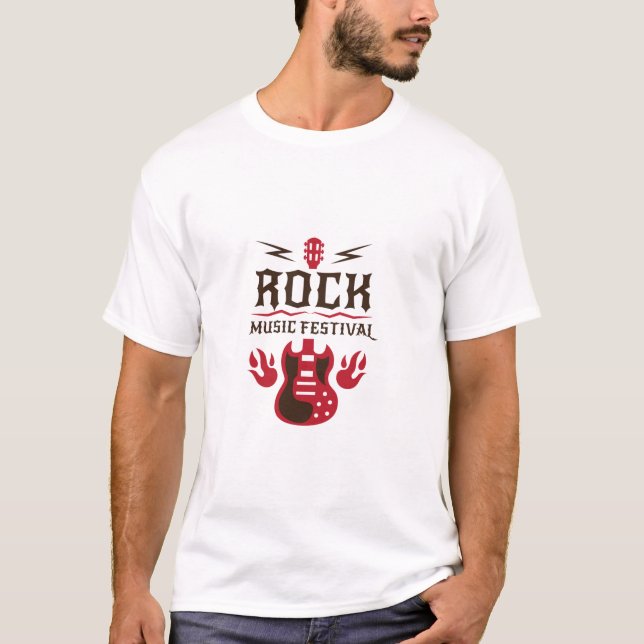 T-shirt Guitare Rock Festival Mens (Devant)