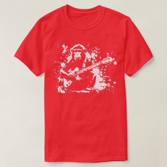 T-shirt guitare singe play (Design devant)