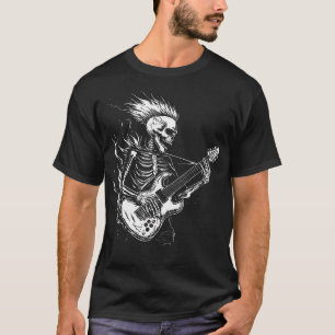 T-shirt Guitare squelette heavy metal