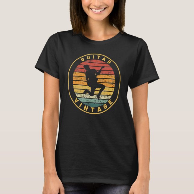 T-shirt Guitare Style Rétro Guitare Pour Guitariste (Devant)
