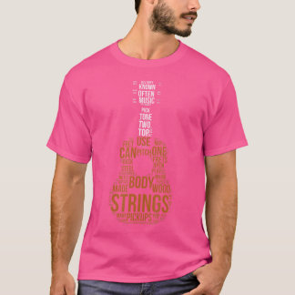 T-shirt Guitare Termes Mot Cloud Don Acoustique Guitare Po