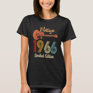 T-shirt Guitare Vintage 1966 Année de Naissance Anniversai