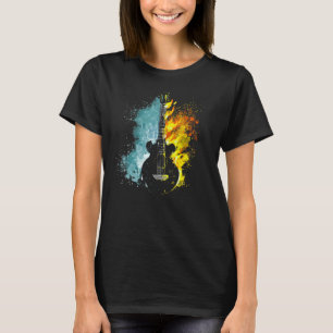 T-shirt Guitare vintage Fire And Water pour hommes femmes