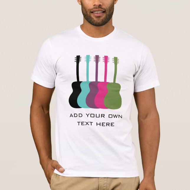 T-shirt Guitares aux couleurs vives Chemise homme (Devant)
