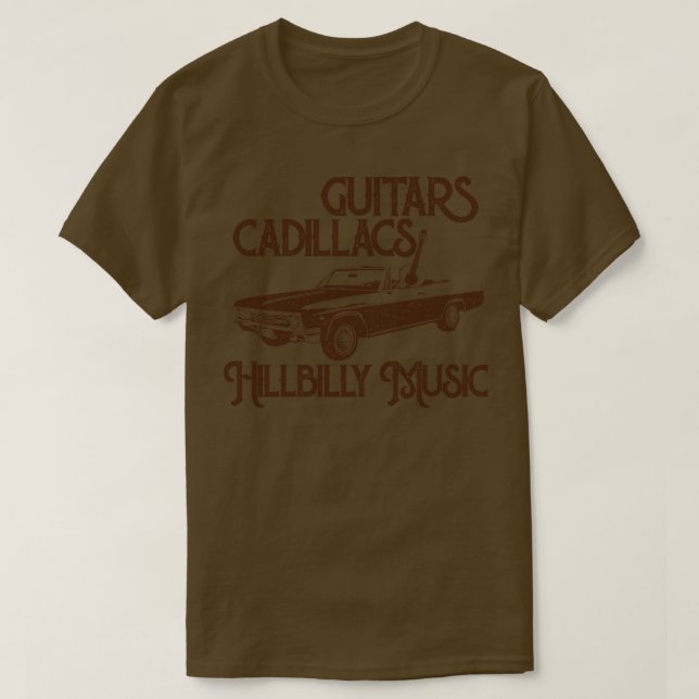 T-shirt Guitares Cadillacs Hillbilly Musique Pays Rétro St (Design devant)
