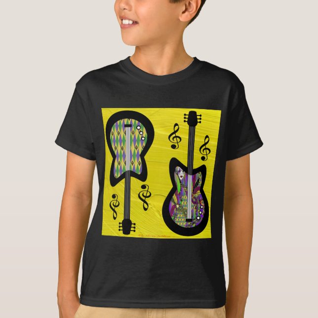 T-shirt Guitares colorées Mardi Gras (Devant)