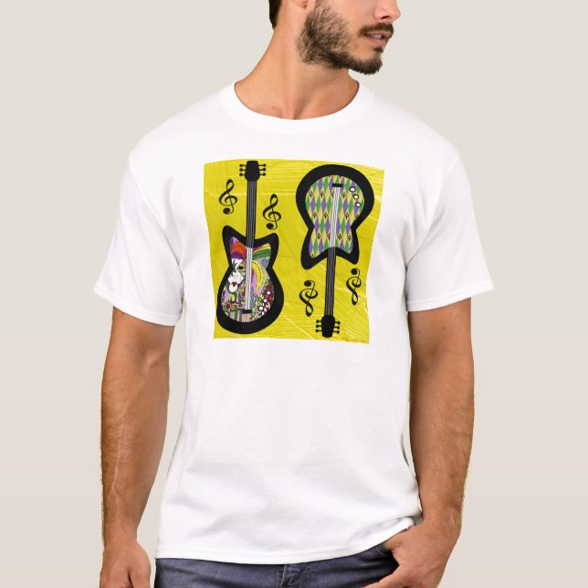 T-shirt Guitares colorées Mardi Gras (Devant)