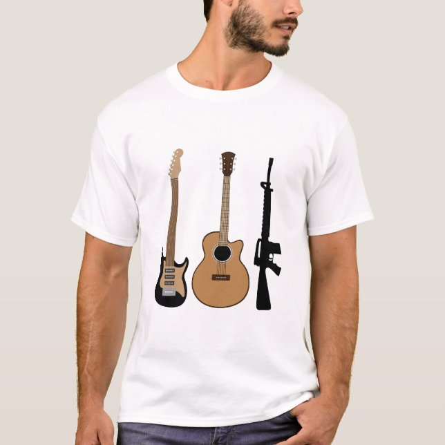 T-shirt Guitares Et Fusil (Devant)