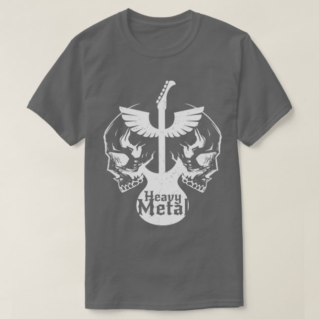 T-shirt Guitares volantes en métal lourd avec crânes Rock (Design devant)