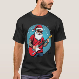 T-shirt Guitariste de Noël Musique rock Noël (1)