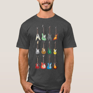 T-shirt Guitariste électrique Collection de Guitare Vintag