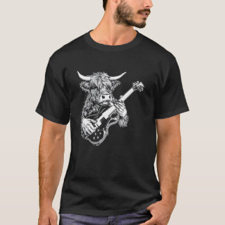T-shirt Guitariste Guitare - Éleveur de bovins Red Angus C