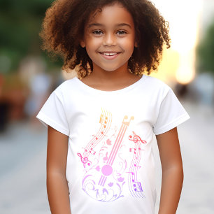 T-Shirt Guitariste Guitare Lecteur Musique Rose Colorful G