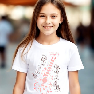 T-Shirt Guitariste Guitare Lecteur Musique Rose Nom person