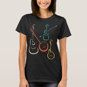 T-shirt Guitariste Lover Guitariste Retro bluegrass mandol