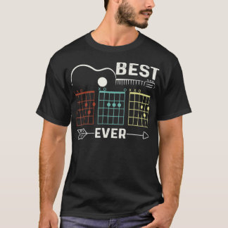 T-shirt Guitariste Meilleur Papa Jamais Guitare Papa Chord