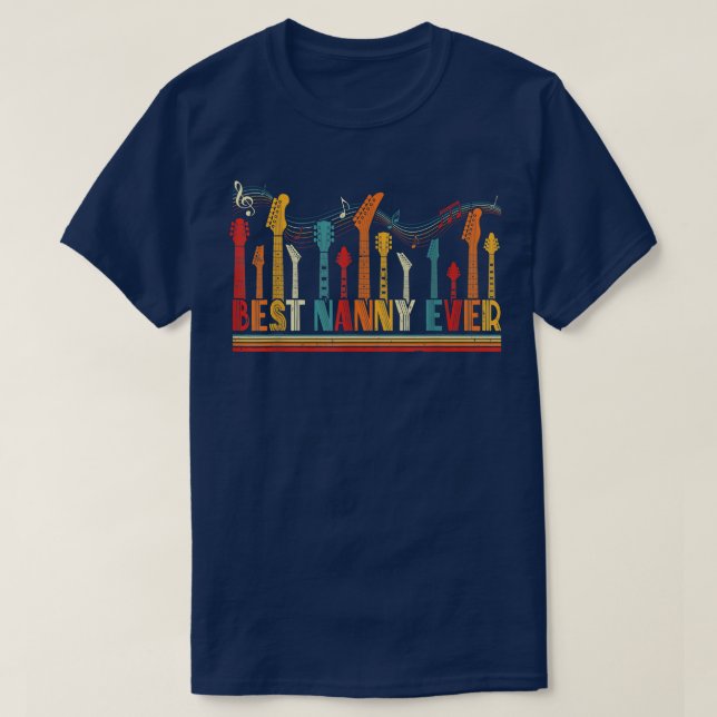 T-shirt Guitariste Mère Meilleure Nanny Jamais Guitare Mèr (Design devant)