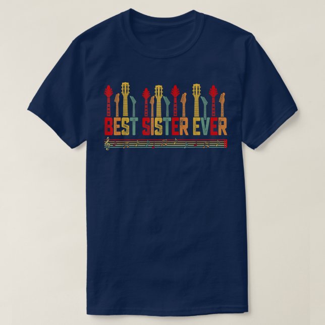T-shirt Guitariste Mère Meilleure Soeur Jamais Guitare Mèr (Design devant)