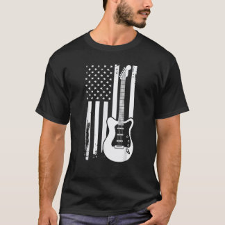 T-shirt Guitariste Patriotique 4 Juillet Drapeau América
