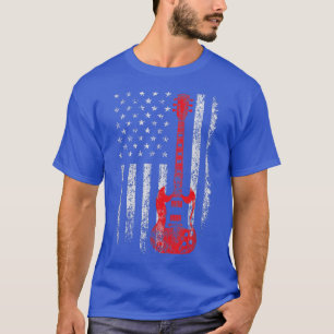 T-shirt Guitariste patriotique Joueur de guitare basse éle