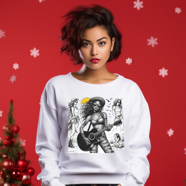 T-shirt Guitariste Rock Star Girl w (Guitarist Girl)