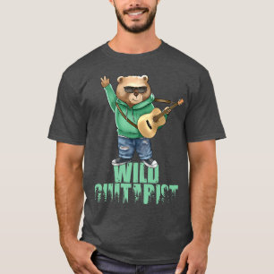 T-shirt Guitariste sauvageAmusant Ours Guitare Joueur Prem