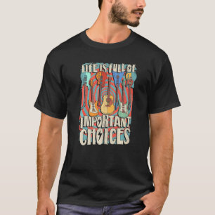 T-shirt Guitariste Vie Electrique Acoustique Guitare Rétro