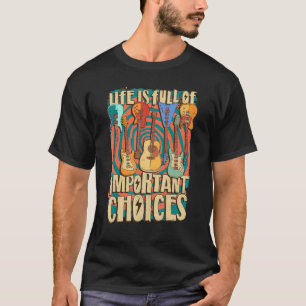 T-shirt Guitariste Vie Electrique Acoustique Guitare Rétro