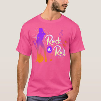 T-shirt Guitars saying Rock and Roll Rocker Rock music Gui