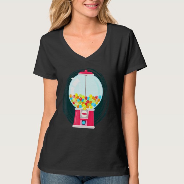T-shirt Gumball Machine Candy Distributeur Sucres Candy (Devant)